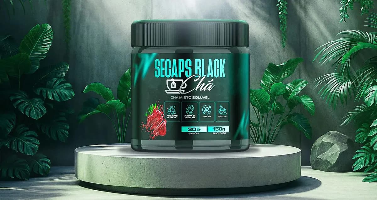 Suplemento Secaps Black Chá 150g Sabor Morango